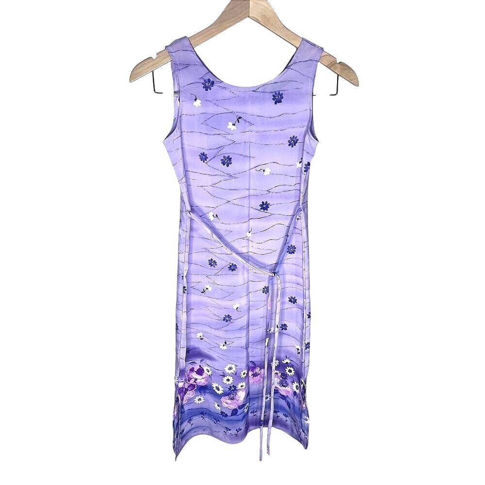 Vintage 90s y2K All That Jazz Purple Floral Sleeveless Mini Dress